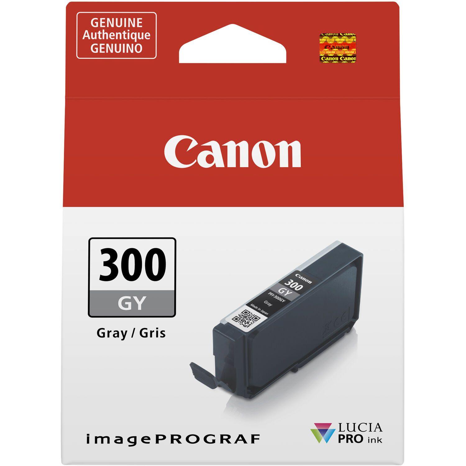 Canon LUCIA PRO PFI 300 GY (Gray) Ink Tank - High-Quality Ink for Canon Printers | Perfect for Office, Home & Professional Printing Projects