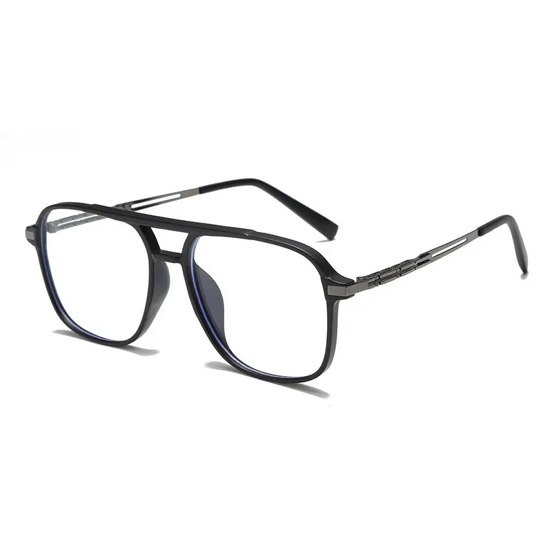 Aror Men's Full Rim Square Double Bridge TR90 Eyeglasses 81316 - Lightweight & Durable Frame for Work, Reading & Everyday Use