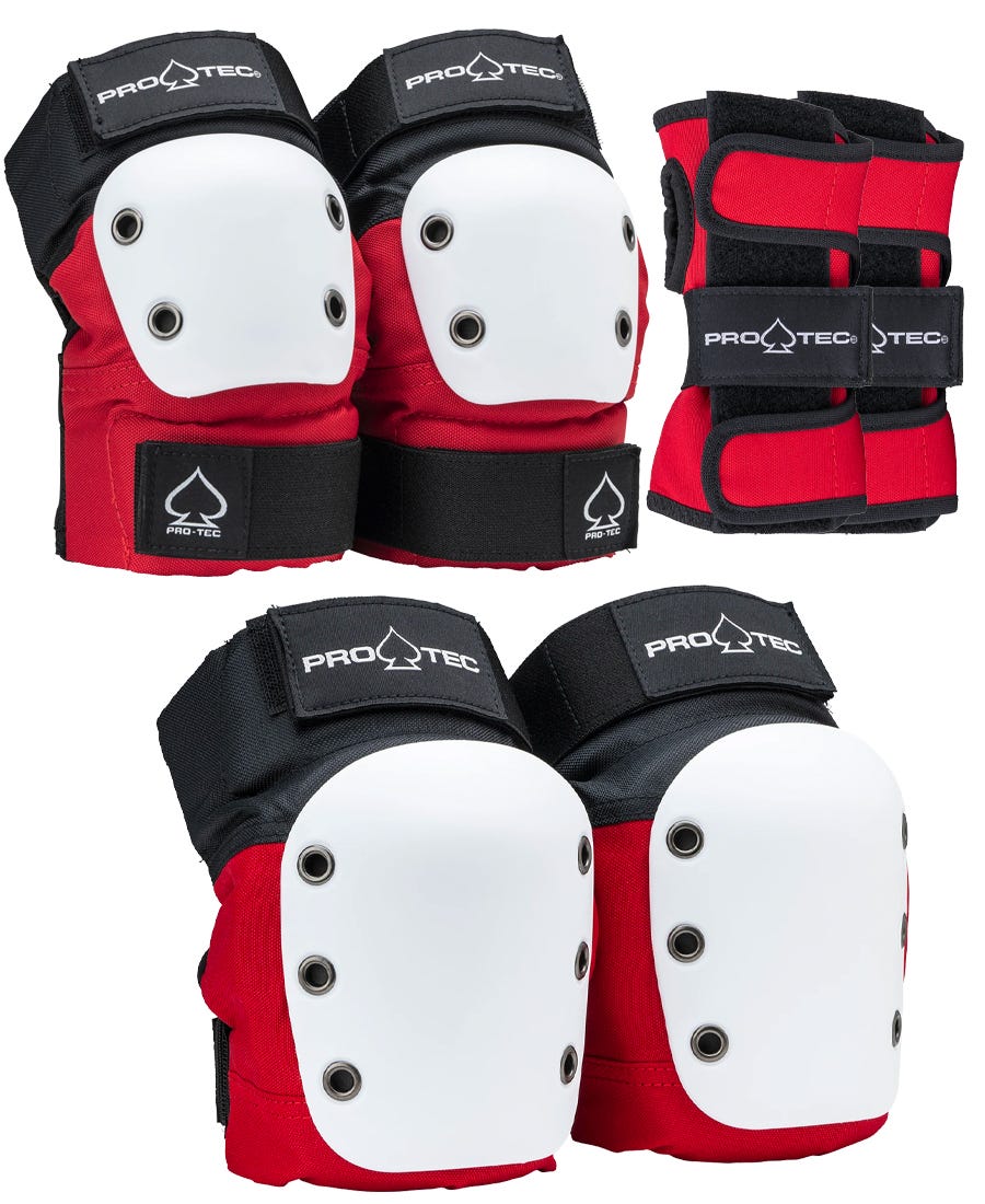 Pro Tec Jr. Knee Elbow Wrist Protective Pads Set - Youth Sports Safety Gear for Skateboarding, Cycling & Rollerblading