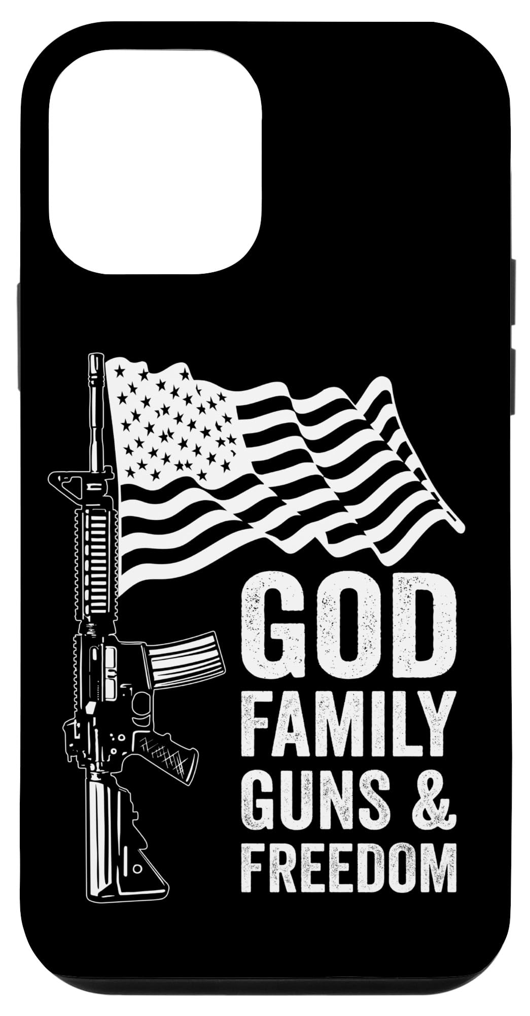 iPhone 12 Mini Case - Patriotic USA Flag & AR15 Gun Design - Slim Protective Cover for iPhone 12 Mini - Perfect for Shooting Ranges, Hunting Trips & 2nd Amendment Supporters