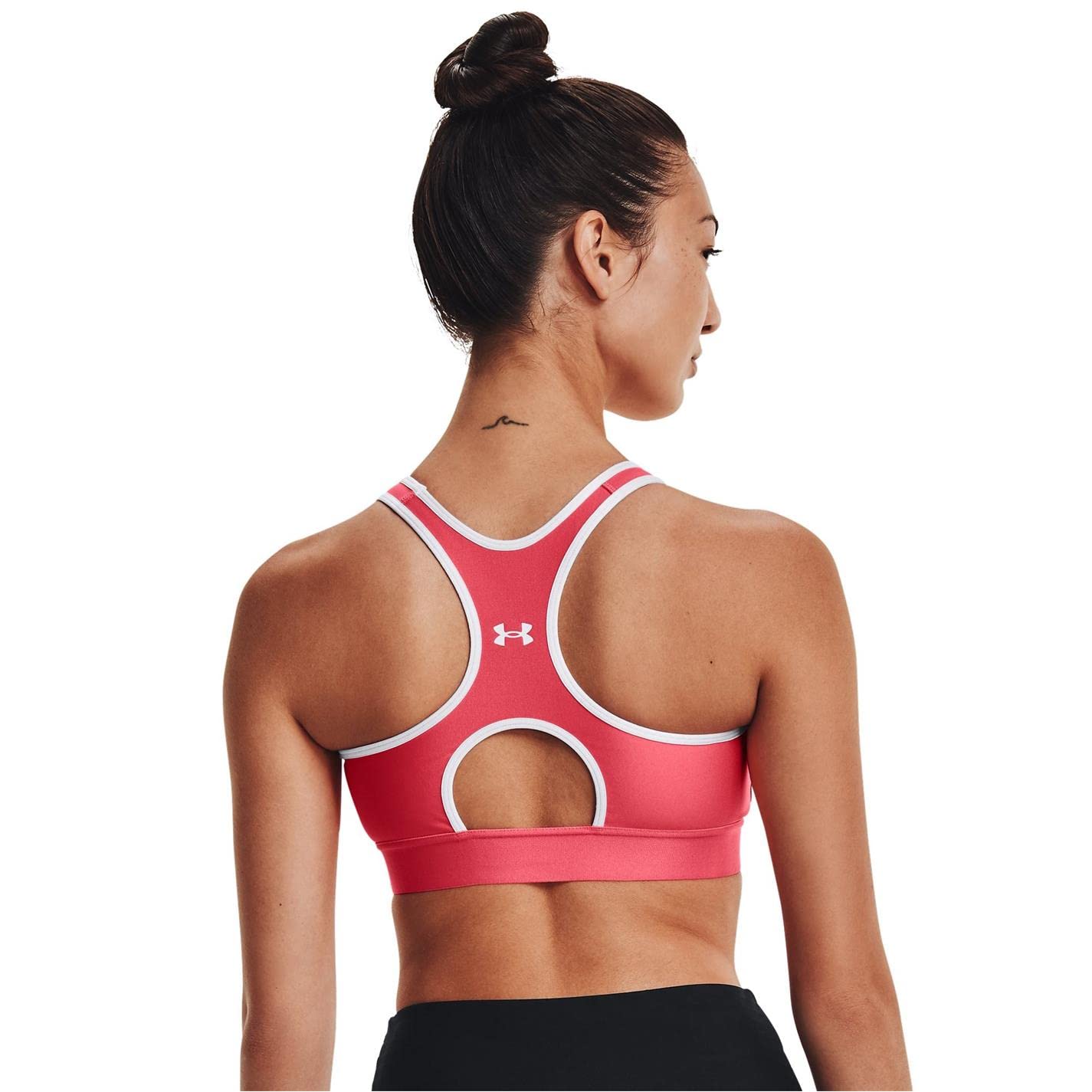 Under Armour Women's Mid Keyhole Sports Bra - Breathable Workout Top for Running, Yoga & Gym - High Support Athletic Bra for Active Women