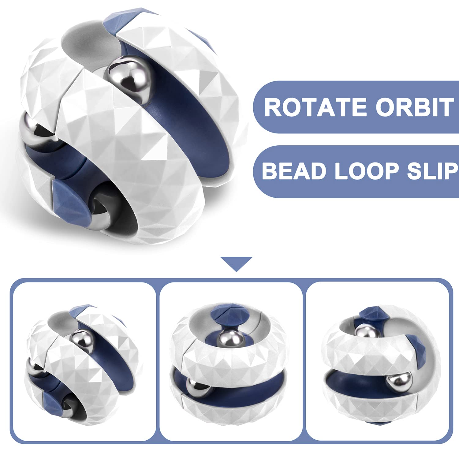 Orbit Ball Fidget Spinner Toy - Stress Relief & Anxiety Relief Gifts for Kids, Teens and Adults - Fun Sensory Puzzle Game for Office, School, Home Use - Perfect for ADHD, Autism & Focus Improvement