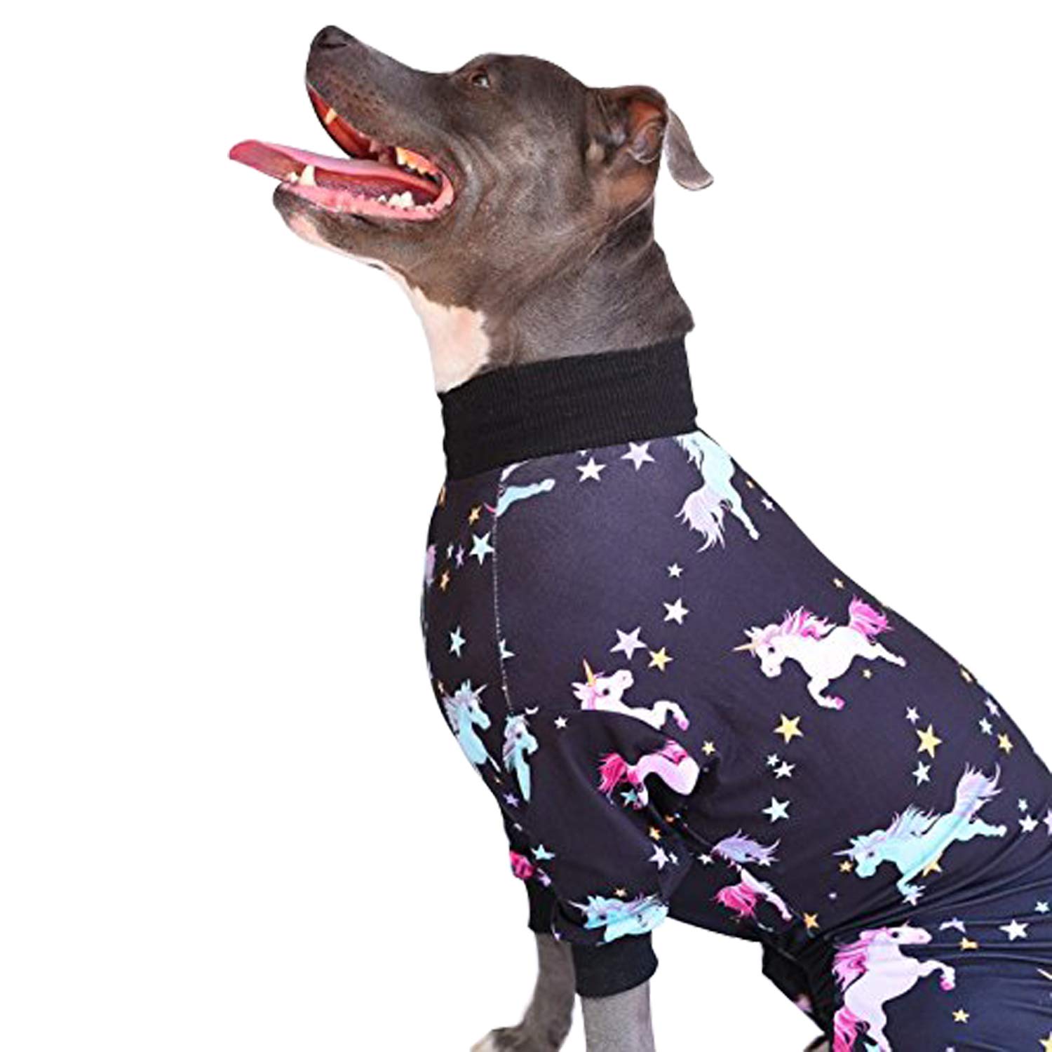 Tooth & Honey Pit Bull Pajamas for Dogs - Soft Unicorn Print Lightweight Pullover PJs with Full Coverage (Updated Fit) - Perfect for Lounging, Sleeping & Photo Shoots