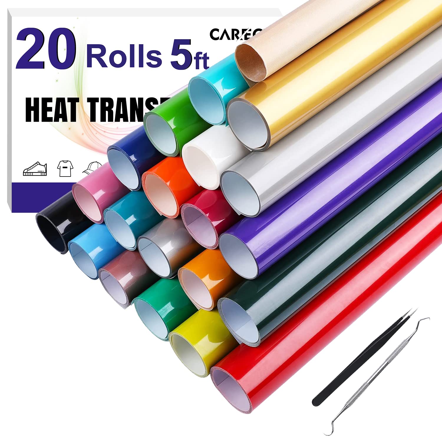 CAREGY HTV Heat Transfer Vinyl Bundle - 12