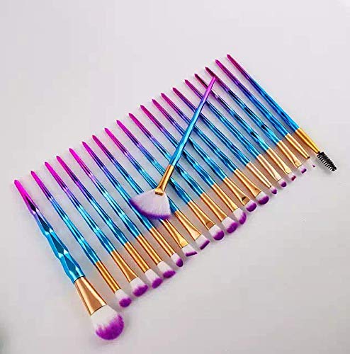 20-Piece Professional Unicorn Makeup Brush Set - Eyeshadow, Eyeliner & Blending Brushes for Crease & Full Eye Makeup | Luxury Beauty Tools for Women & Teens | Perfect for Daily Use, Special Occasions & Professional Makeup Artists