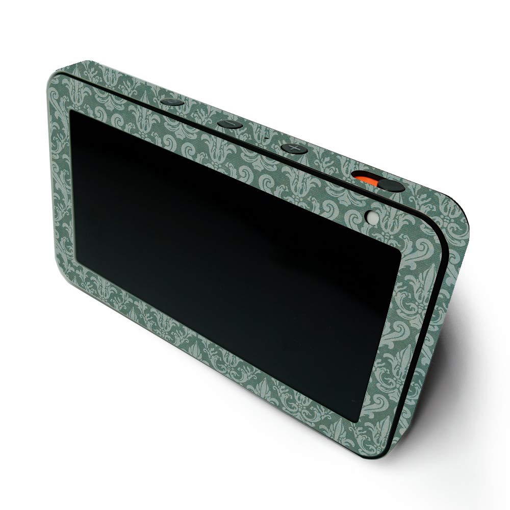 MightySkins Protective Vinyl Wrap Skin for Amazon Echo Show 5 (1st & 2nd Generation) - Teal Damask Design | Easy to Apply & Remove | Made in USA | Perfect for Home Decor & Device Protection