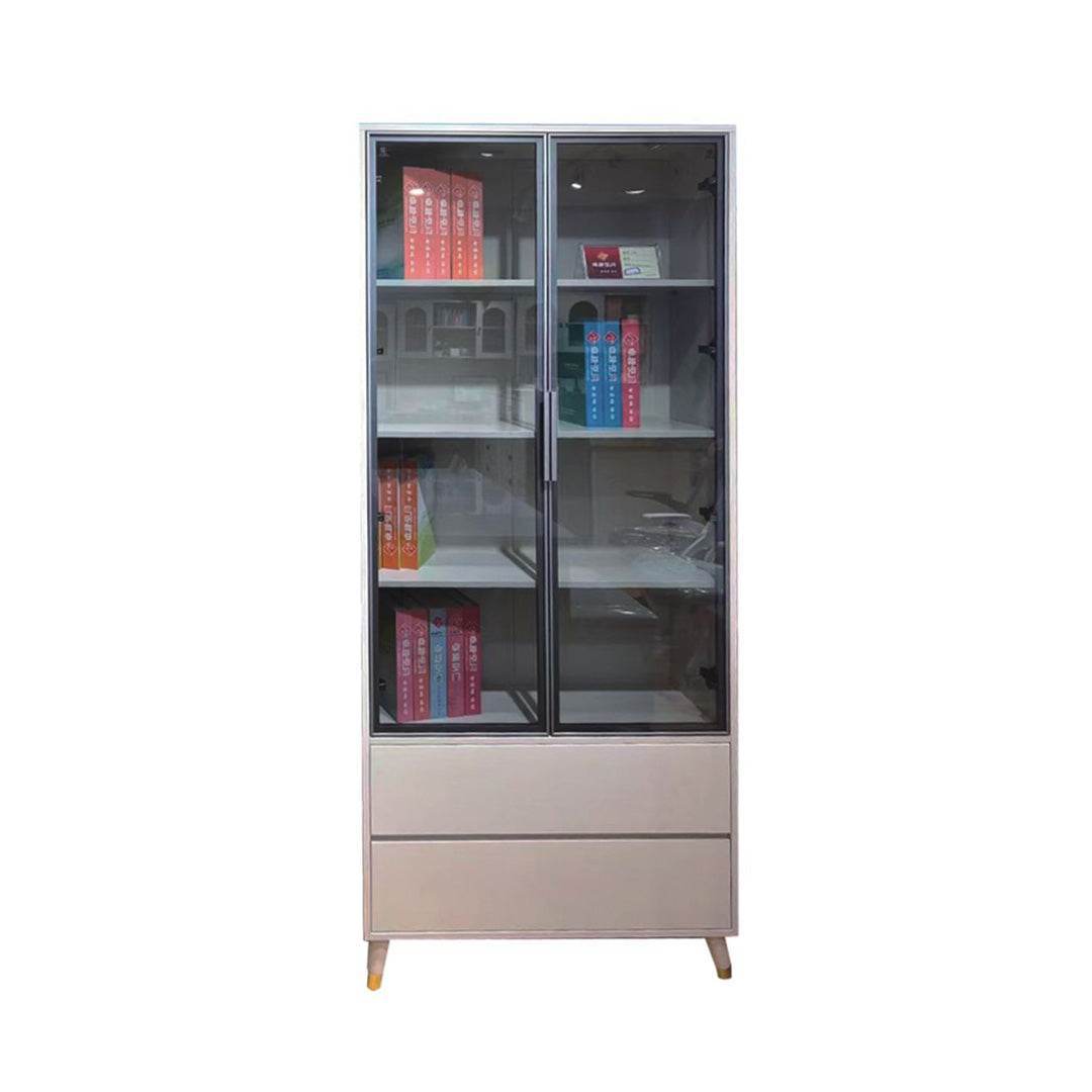 Kevin Display Bookshelf with Glass Doors - Modern Glass Door Bookcase for Living Room, Office & Library - Stylish Storage for Books, Collectibles & Home Decor