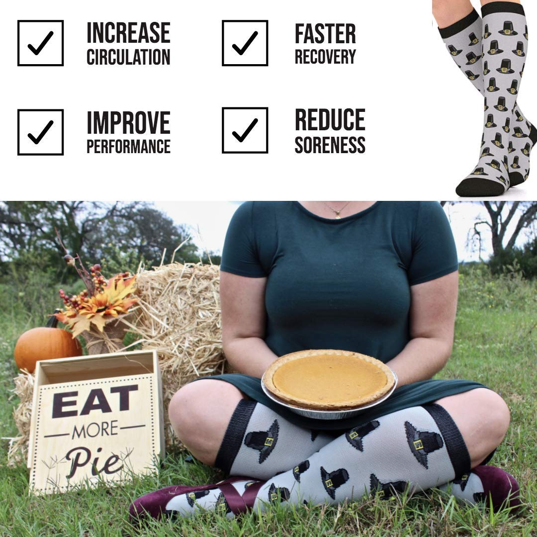 Go2Socks Holiday Compression Socks for Women & Men - 15-20 mmHg Medical Grade Support Stockings for Nurses, Runners & Travel - Improve Circulation & Reduce Swelling During Long Flights, Work Shifts & Workouts