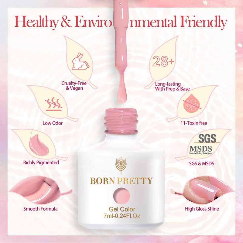 Born Pretty Jelly Nude Gel Polish - Long Lasting Nail Polish for Manicure & Pedicure | Perfect for Salon, Home DIY, and Special Occasions