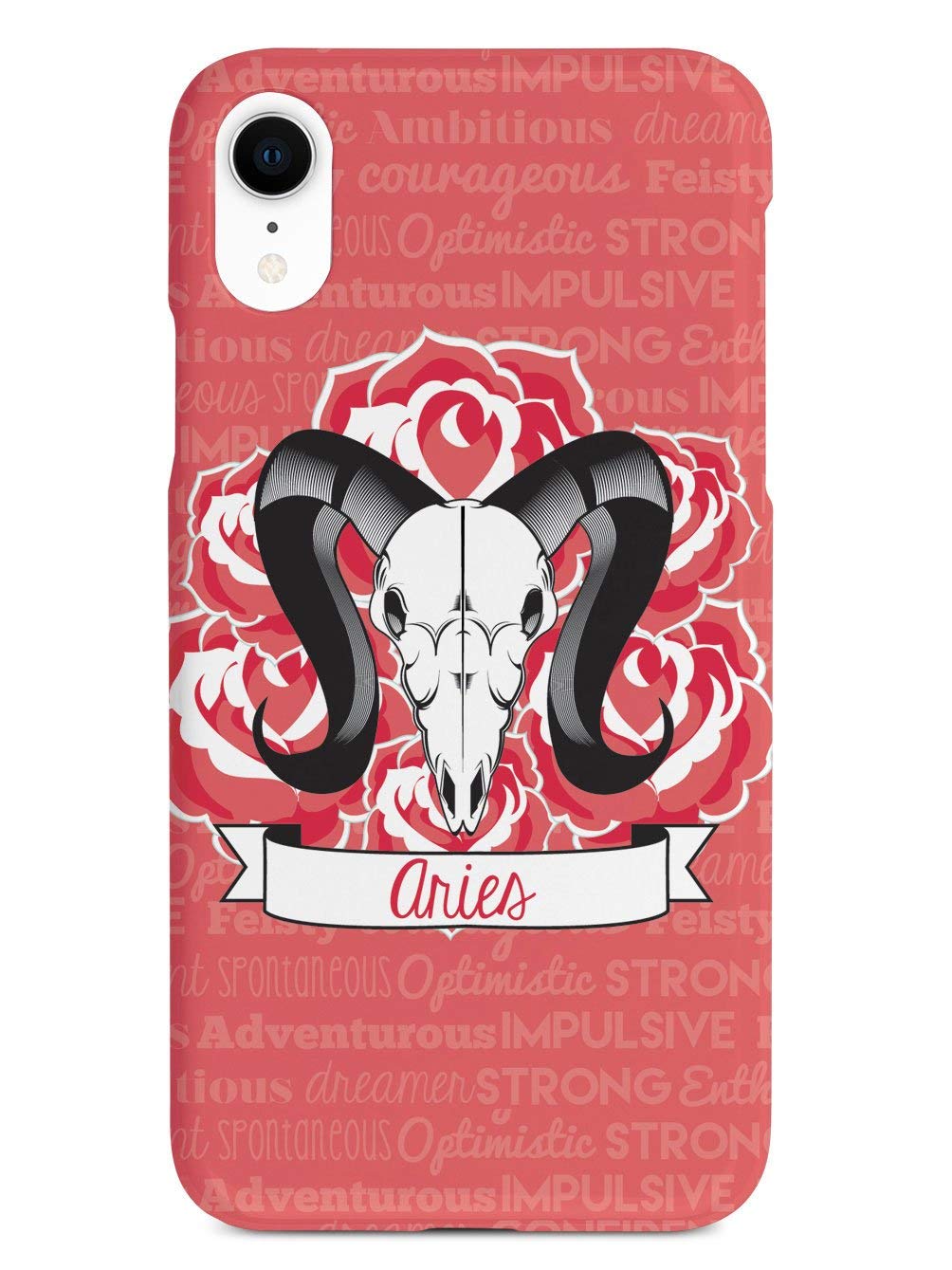 3D Textured Aries Zodiac Sign Protective Case for iPhone XR - Shockproof & Scratch-Resistant Cover - Perfect for Daily Use, Work & Travel