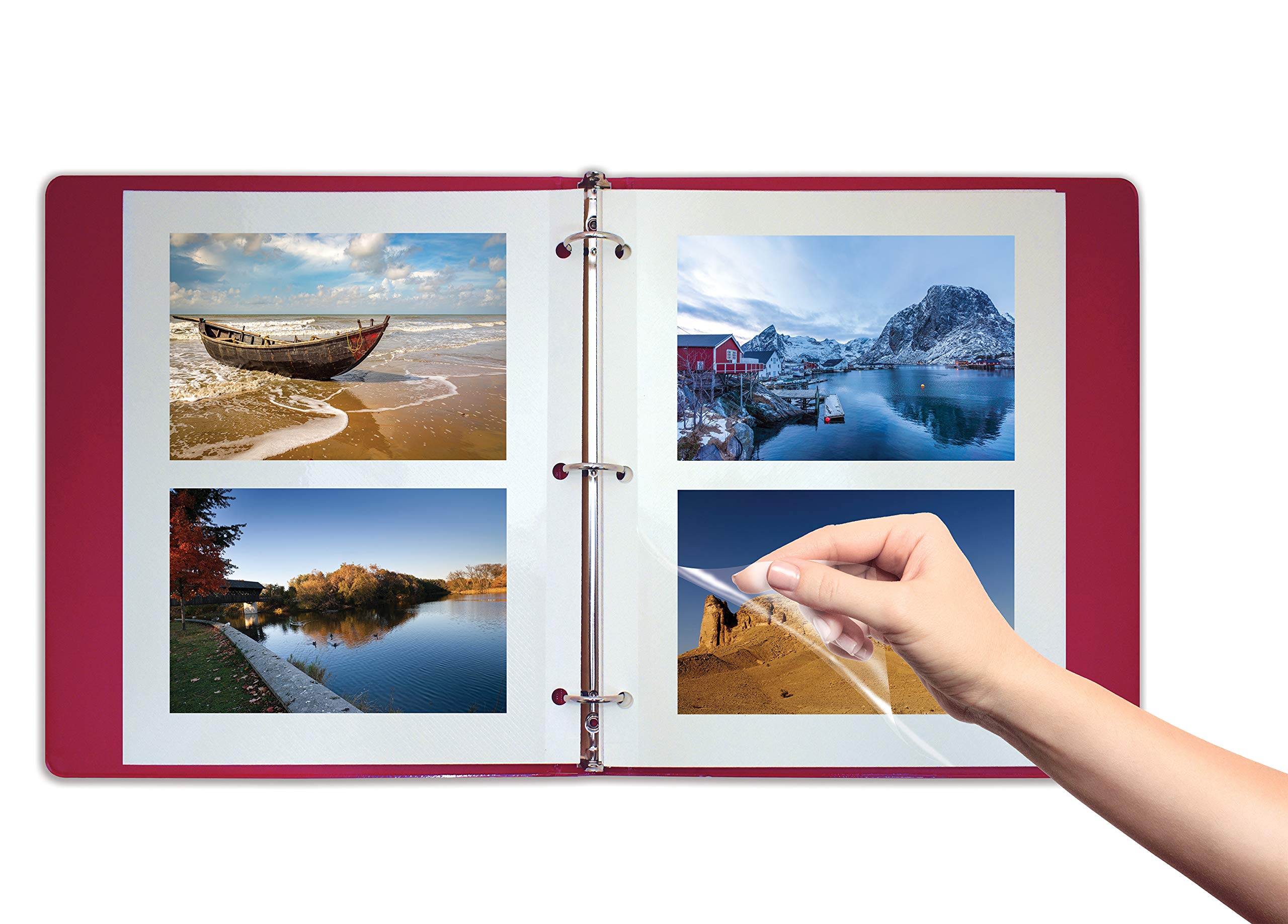 Better Office 100-Count Double-Sided Photo Mounting Sheets, 11x9 Inches, 3-Hole Punched - Refill & Replacement Pages for Photo Albums (Box of 100) - Perfect for Scrapbooking, Family Photo Preservation & Professional Presentations