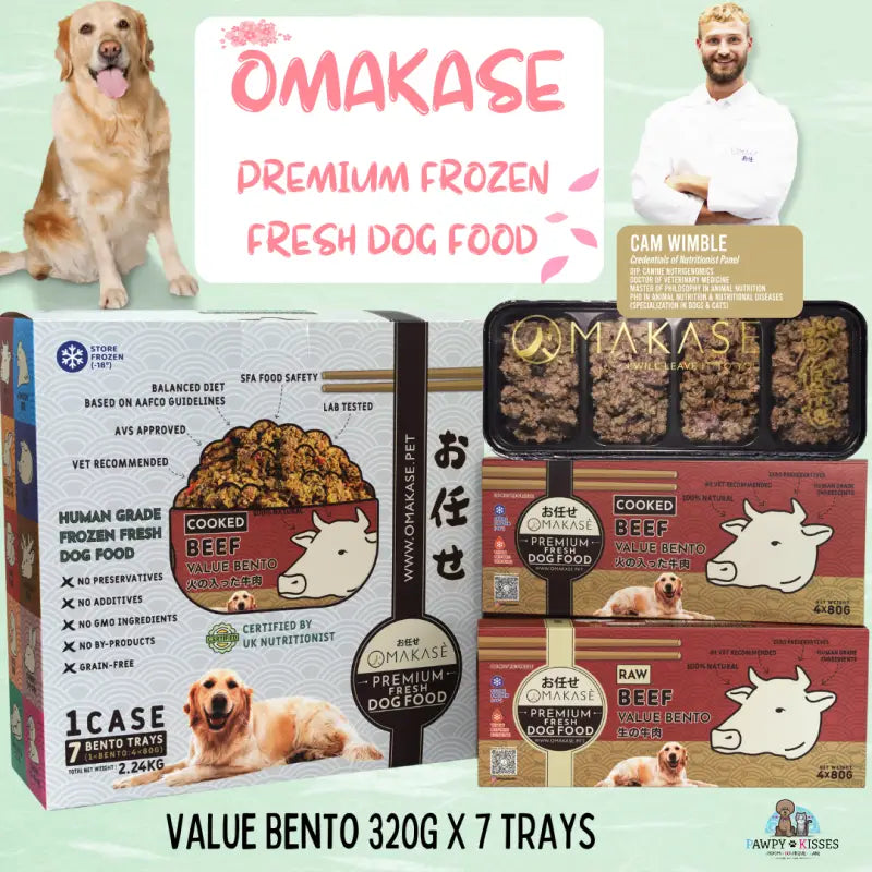 OMAKASE RAW Frozen Dog Food - 10 Flavor Variety Pack, 2.24kg (7 x 320g) - Grain-Free, High Protein Natural Meal for Dogs - Perfect for Raw Diet, Meal Prep & Special Occasions