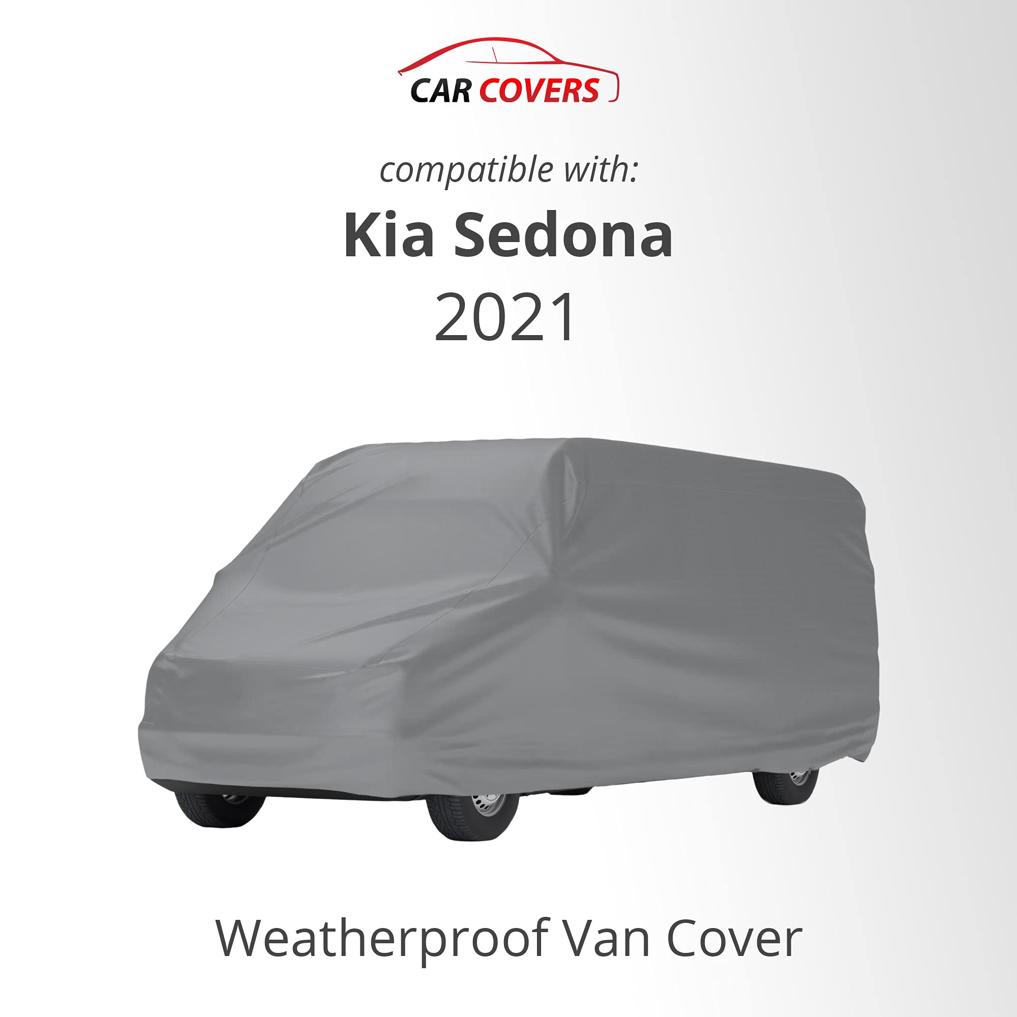 2021 Kia Sedona Weatherproof Car Cover with Theft-Proof Cable Lock - Outdoor Van Accessories for All-Season Protection (Rain, Snow, UV) - Perfect for Parking Lots, Driveways & Long-Term Storage