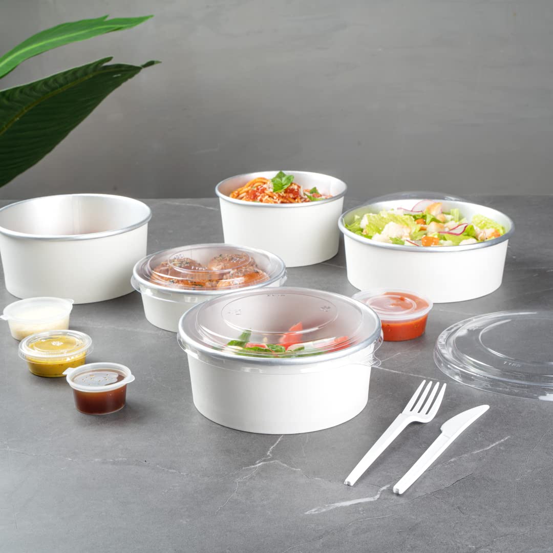 Disposable Clear Plastic Foil Lux Lids for 37oz & 42oz Takeout Containers - 200 Pack Lift Tab Food Container Lids (Containers Sold Separately) | Perfect for Restaurants, Catering & Food Delivery Services