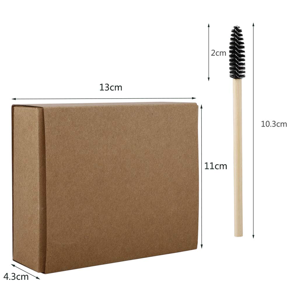 LIDEBLUE 100pcs Disposable Mascara Wands with Wooden Handle - Eyelash Extension Brushes, Spoolies for Professional Makeup Artists & DIY Beauty - Perfect for Salon, Home Use & Travel