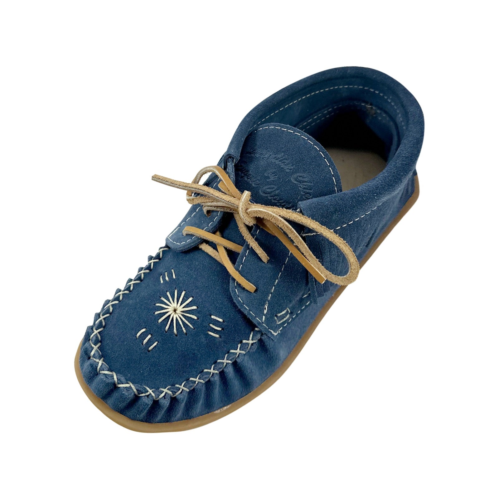 Women's Comfortable Blue Suede Moccasins with Crepe Sole - Soft Slip-On Loafers for Casual Wear, Office & Travel