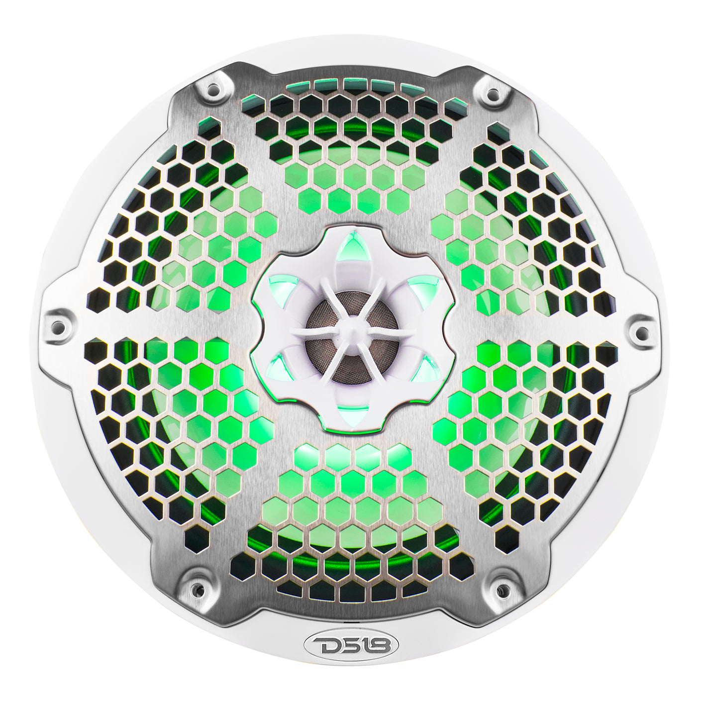 NXL 8 Inch 2-Way Coaxial Marine Speaker with RGB LED Lights - 125 Watts RMS, 4 Ohm, White - Perfect for Boats, Yachts & Outdoor Waterproof Audio Systems