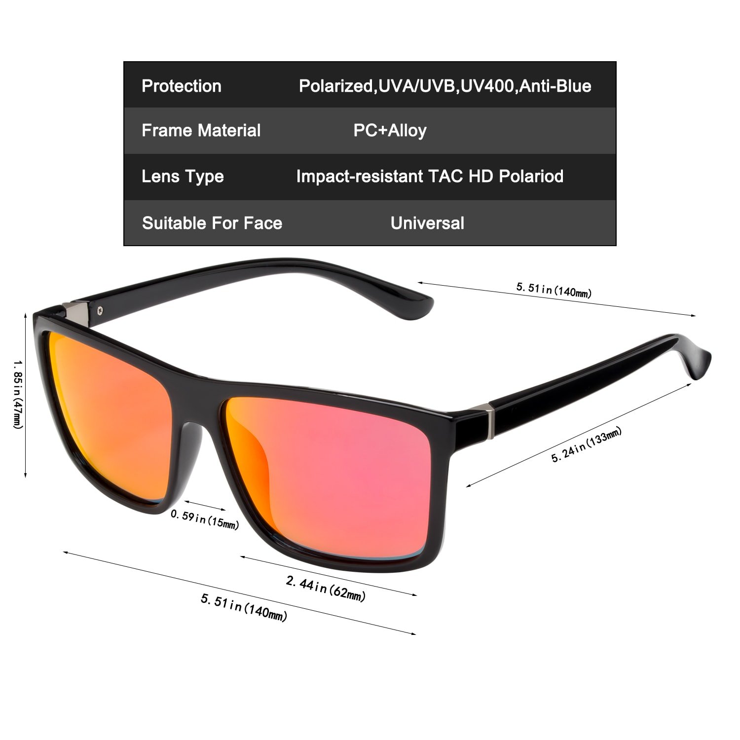 NIEEPA Polarized Sports Sunglasses for Men - UV Protection, Square Frame, Lightweight & Durable (NP1007) - Perfect for Running, Cycling & Outdoor Activities
