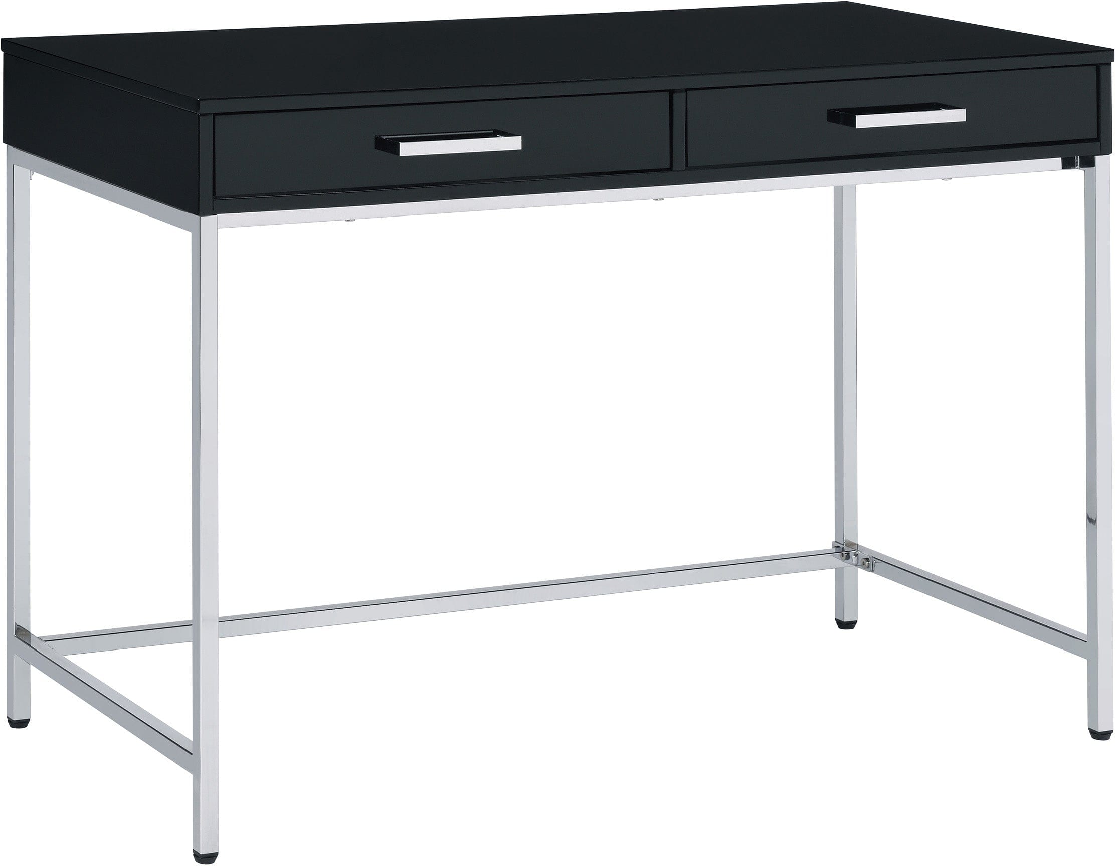Office Star Vivos Black Writing Desk [VIV43] - Modern Home Office Desk for Work & Study, Compact Computer Desk with Durable Metal Frame, Perfect for Small Spaces & Apartments