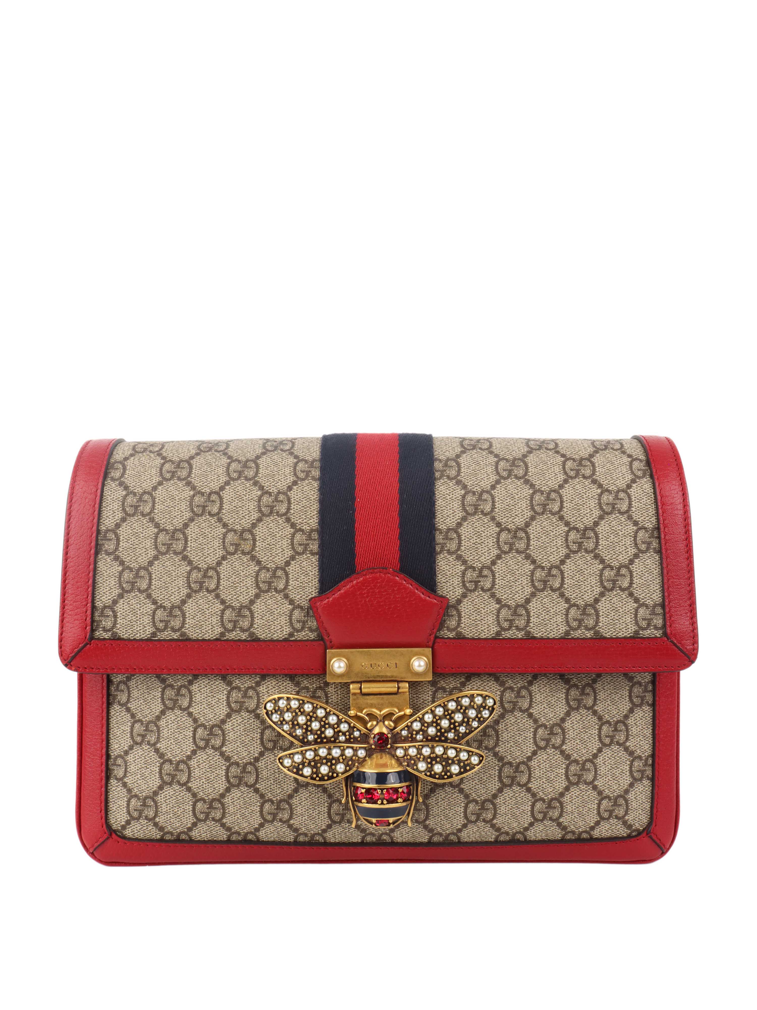 Gucci Queen Margaret Red Leather Shoulder Bag for Women - Luxury Designer Handbag for Parties, Work & Everyday Use