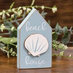 Beach House Sand Dollar Block Sitter - Decorative Coastal Home Decor for Beach Themed Living Room, Bathroom or Porch - Perfect Seashell Accent for Summer Beach House Style