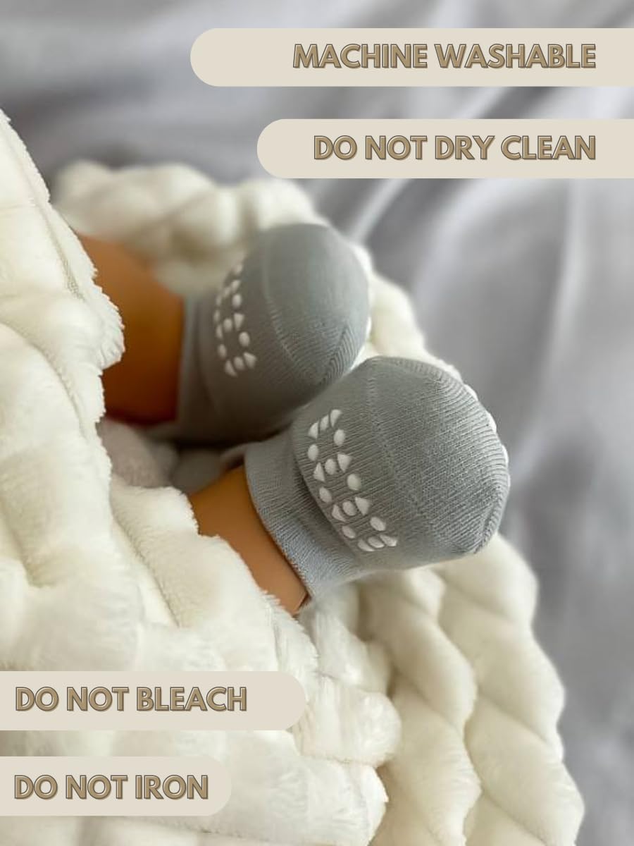 Non-Slip Baby Socks with Grips - Low Cut Ankle Socks for Infants, Toddlers & Kids (Boys & Girls) - Perfect for Playtime, Crawling & First Steps