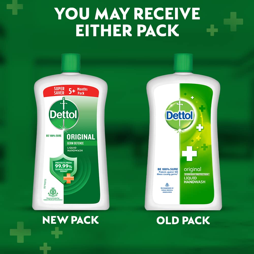 **Dettol Original Germ Protection Handwash Liquid Soap Refill - 900ml + Free 200ml Pump (Any Variant) | Antibacterial Hand Wash for Home, Office & Travel**