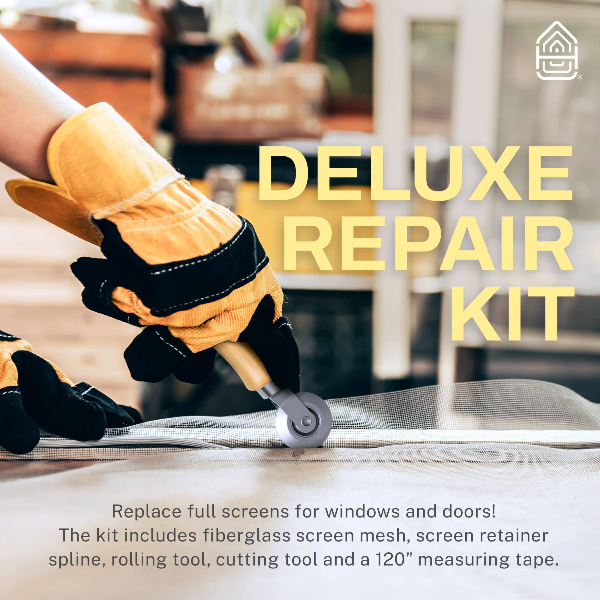59x106 Inch Grey Windows and Screen Door Replacement Repair Kit with Tool Set for Easy Installation - Ideal for Home Improvement and DIY Projects