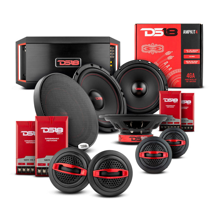 DS18 2009-2014 Acura TL Front & Rear Door Speaker Upgrade Kit - 900W High Power Car Audio Replacement System for Enhanced Sound Quality | Perfect for Music Lovers & Car Audio Enthusiasts