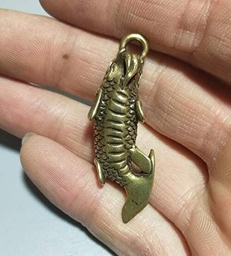 Handcrafted Pure Brass Dragon Fish Statue - Feng Shui Decor for Home & Office | Chinese Art Sculpture for Wealth & Prosperity