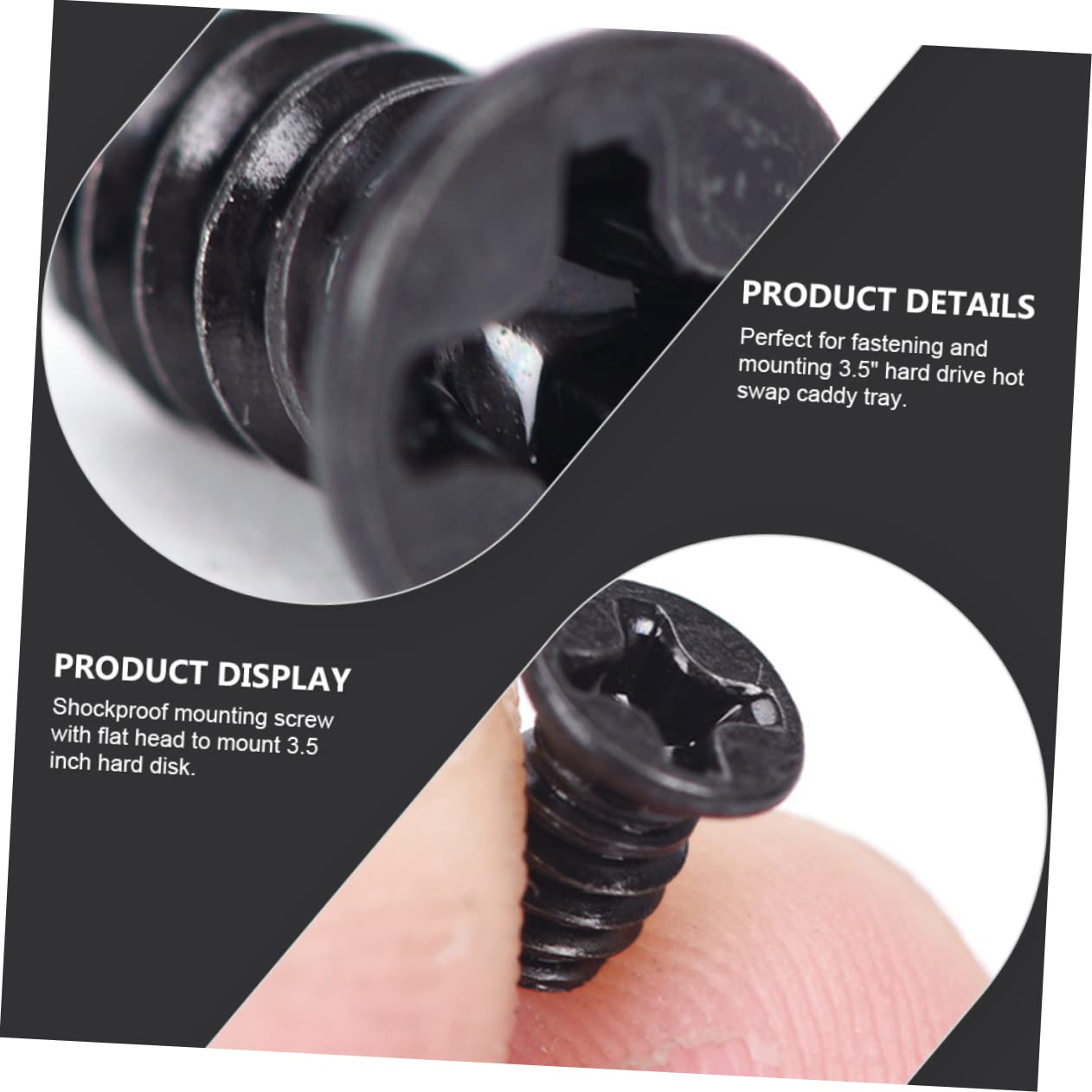 Homoyoyo 3.5 Inch Hard Drive Screws - Thick Lines Cross Recessed Screws for Easy Installation & Secure Fit | Perfect for Computer Builds, Server Racks & DIY Electronics Projects