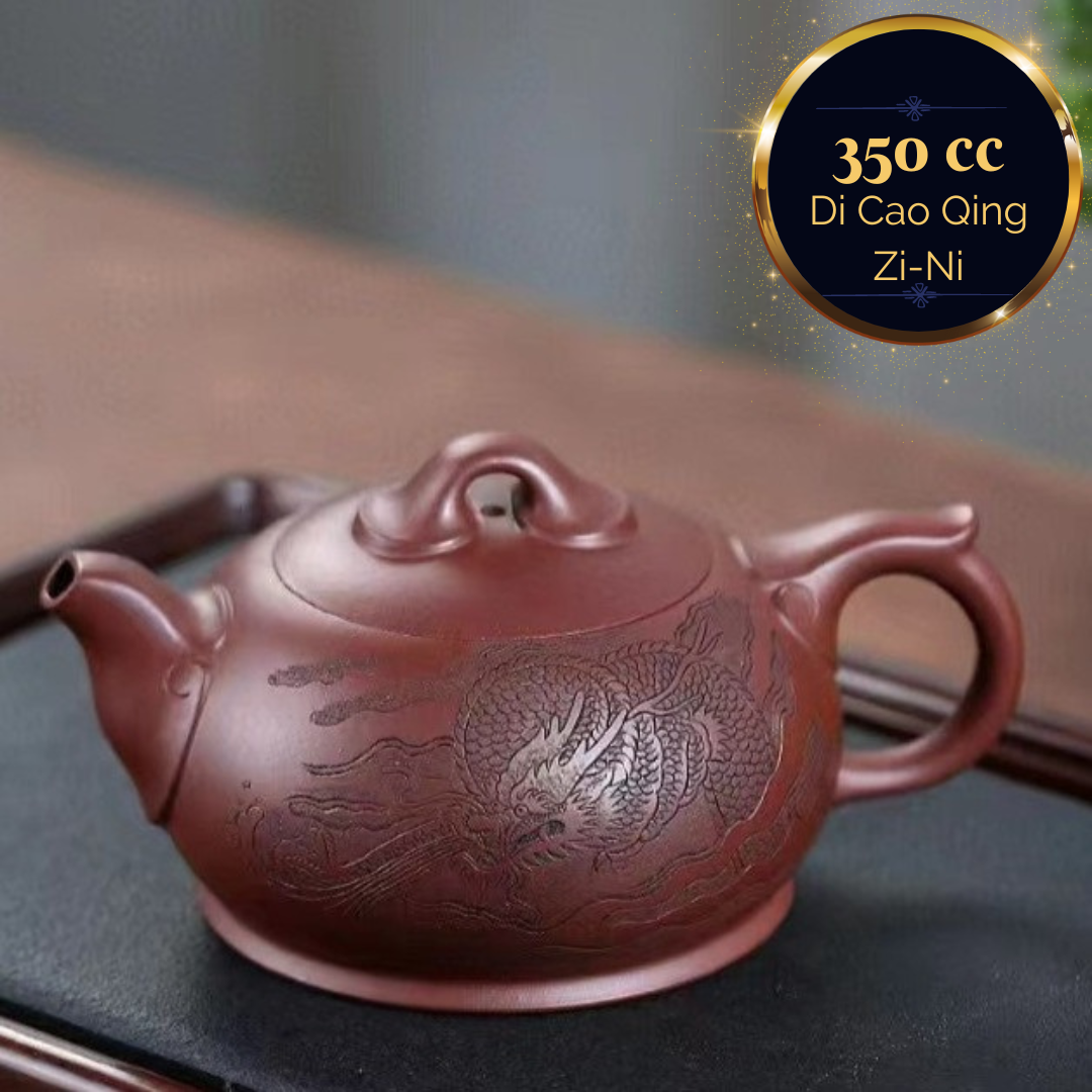 Handmade Zisha Dragon Teapot by Artist MU Ming Long (Level 2 2019) - Premium Purple Clay with Dragon Design - Perfect for Chinese Tea Ceremony, Gift Giving & Home Decor