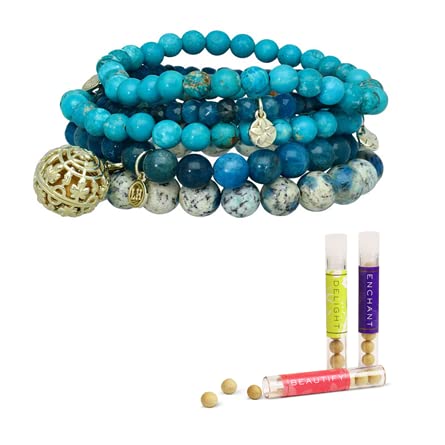Shades of Blue - Yellow Gold Plated Sterling Silver