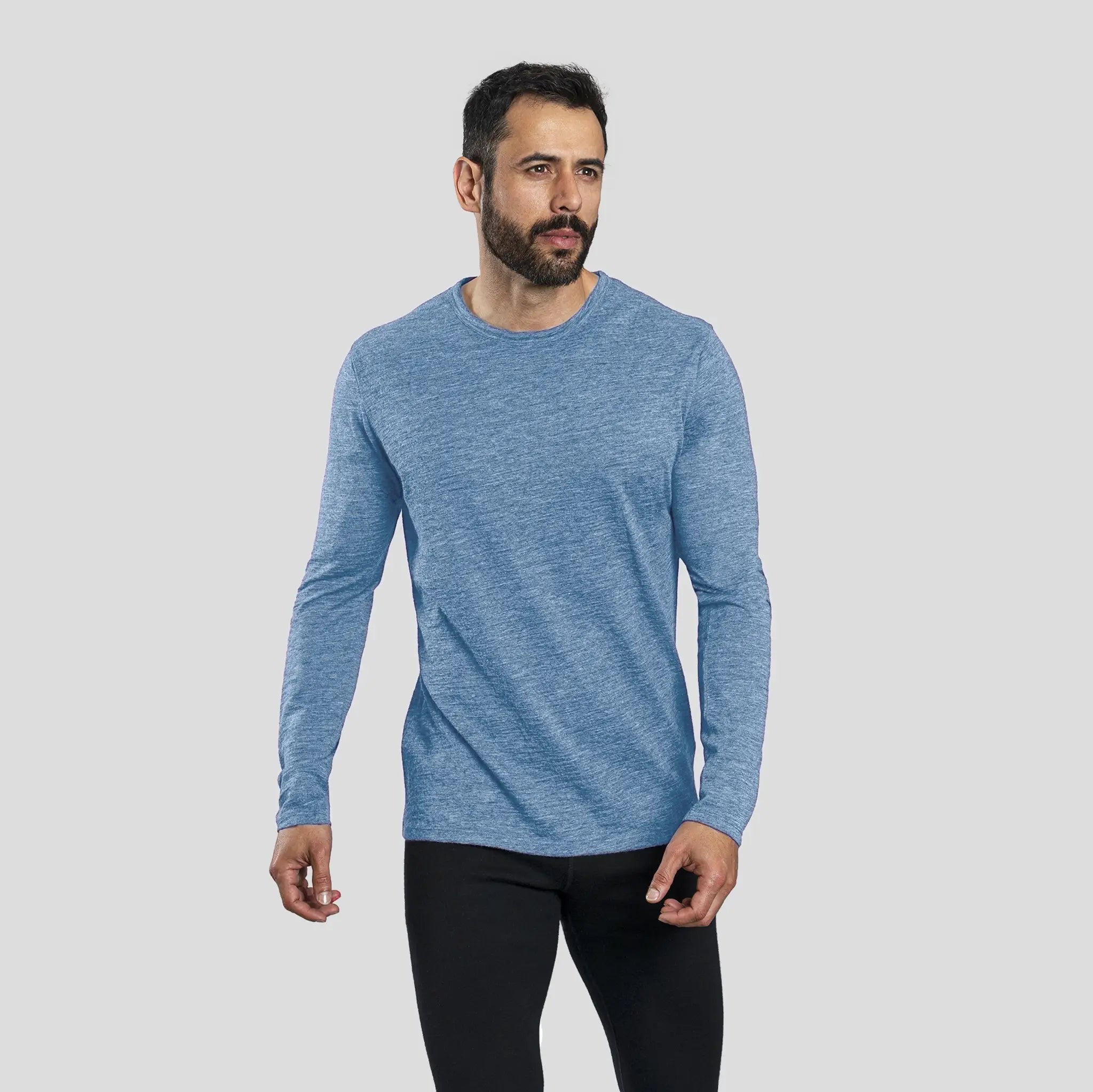 Premium Men's Alpaca Wool Long Sleeve T-Shirt - 160 Ultralight Thermal Base Layer for Hiking, Camping & Winter Outdoor Activities