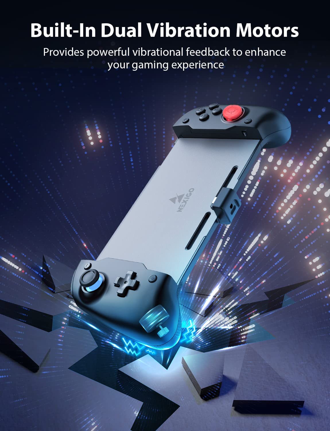 NexiGo Gripcon Pro Controller for Nintendo Switch & OLED - Ergonomic Handheld Mode Gamepad with 6-Axis Gyro, Custom Button Mapping, Enhanced Grip - Perfect for Gaming on the Go, Travel & Long Play Sessions (Black)