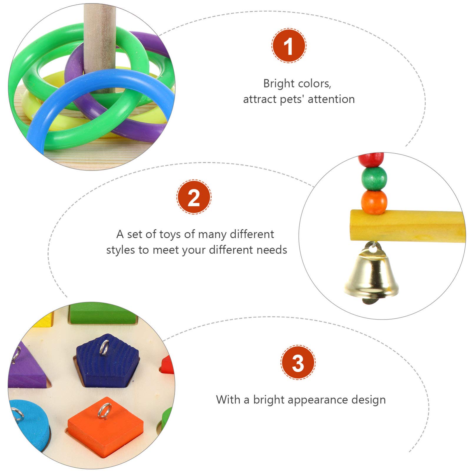 4 Sets Parrot Foraging Toys - Bird Training Kit with Block Puzzle, Swing Perch & Tabletop Toys - Intelligence Development & Trick Training for Parakeets, Cockatiels, Lovebirds - Perfect for Cage Enrichment & Playtime