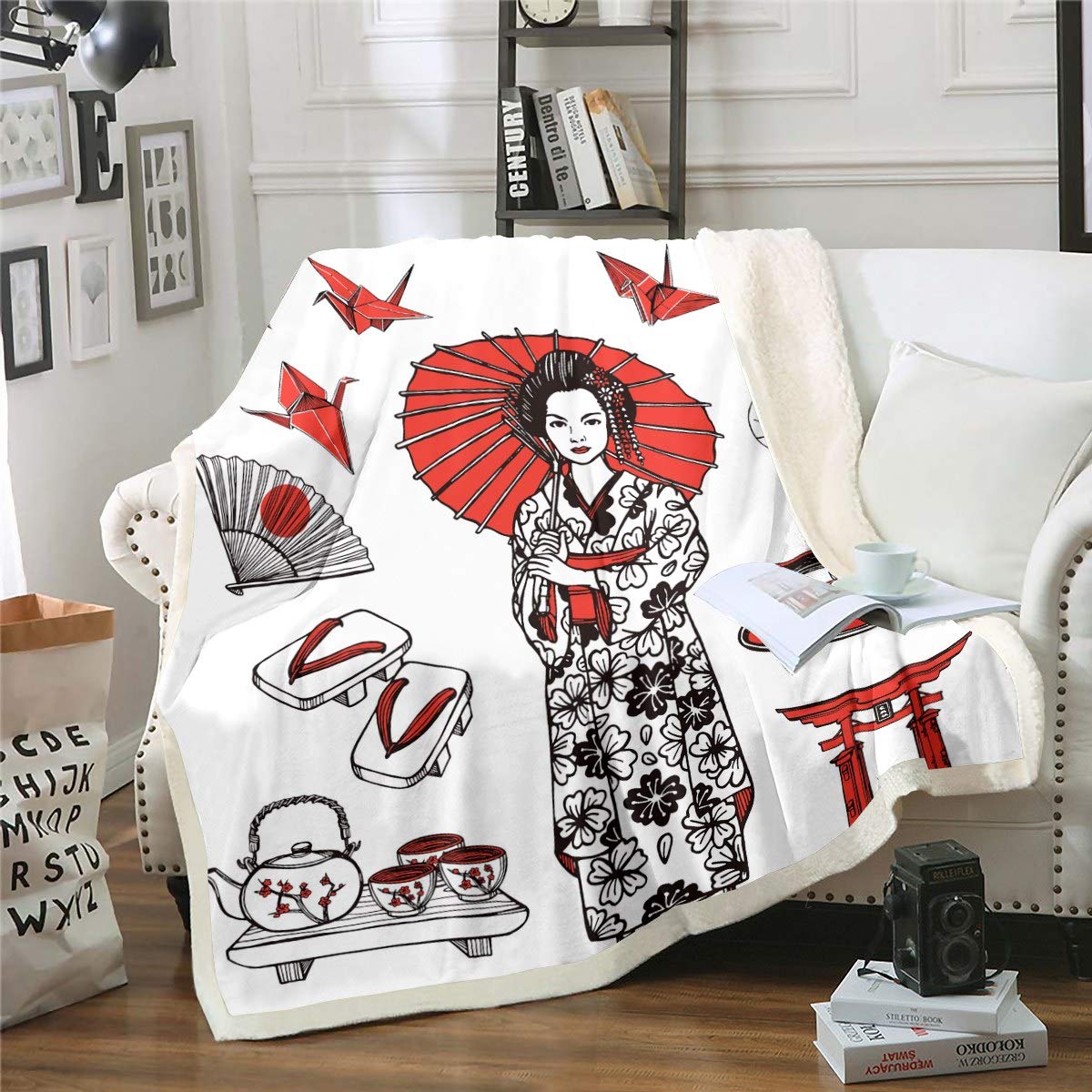 Feelyou Japanese-Style Fleece Throw Blanket 30