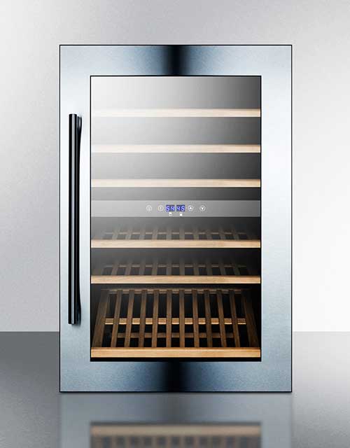 Summit 59 Bottle Built-In Wine Cooler Refrigerator - Dual Zone Temperature Control for Red & White Wine - Perfect for Home Bars, Restaurants, and Wine Cellars