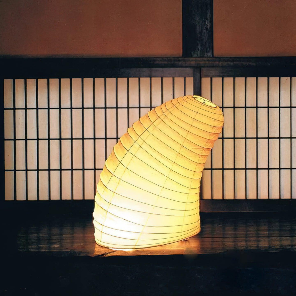 Japanese Akari Paper Table Lamp - Handmade Shoji Style Lighting for Bedroom, Living Room & Office - Warm Ambient Light for Relaxation & Decor