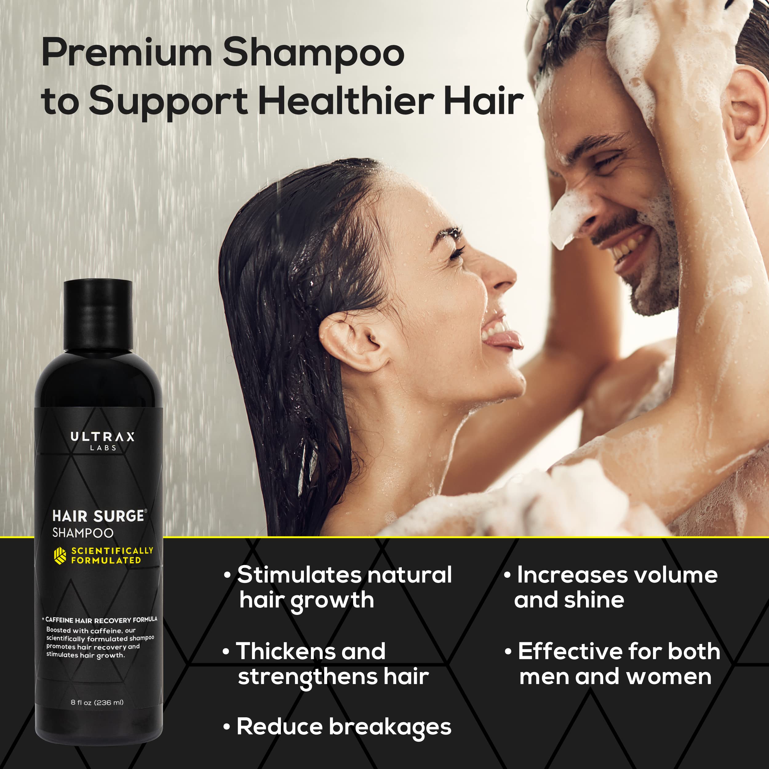 Hair Thickening Shampoo for Thinning Hair & Hair Loss Treatment - Hair Surge 8 oz Volumizing Shampoo for Women & Men - Promotes Hair Growth & Scalp Health for Daily Use