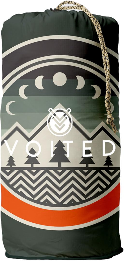VOITED Camping Blanket - Waterproof Ripstop Outdoor Blanket Convertible to Pillow, Sleep Sack & Cape - Ultra Soft Travel Blanket for Van Life, Hiking, Picnics, Beach - Insulated Large Blanket for Camping, Backpacking & Outdoor Adventures