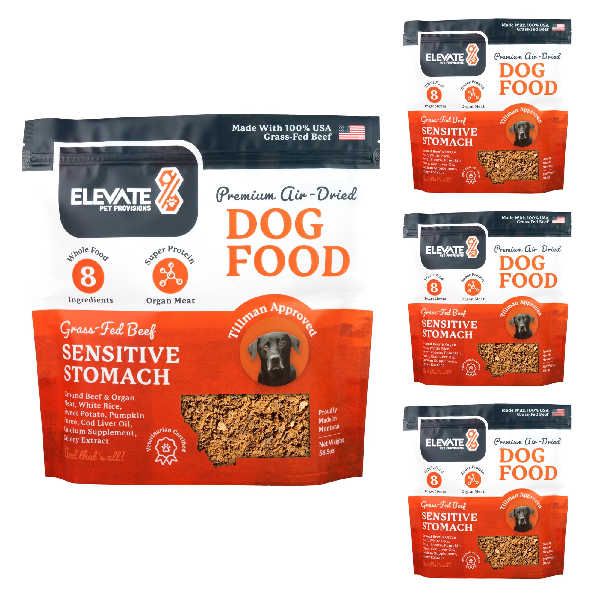 Premium Sensitive Stomach Dog Food - 100% Human-Grade Air-Dried Beef Recipe | All-Natural Limited Ingredient Dog Food Made with USA Grass-Fed Beef | Dehydrated Complete Meal or Food Topper for Dogs with Digestive Issues (14.6 lb) - Perfect for Picky Eaters & Dogs with Allergies