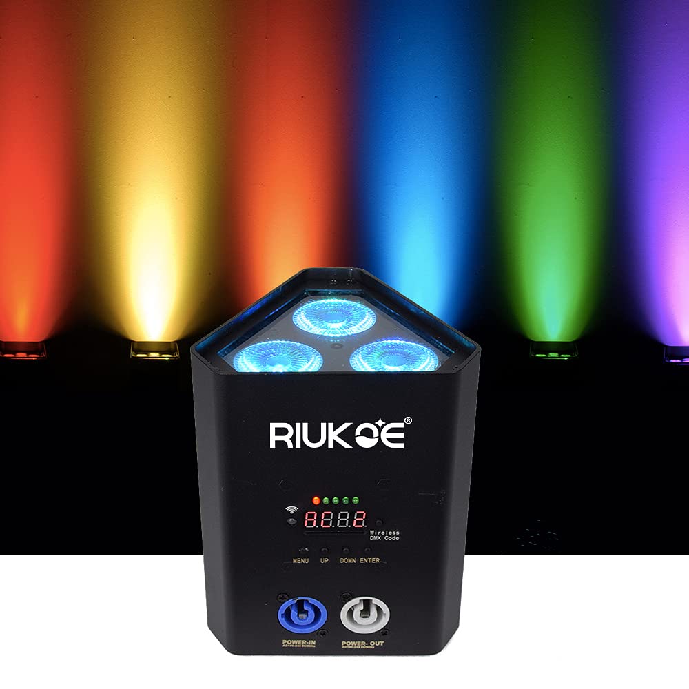 RGBWA+UV Rechargeable Wireless DMX Par Stage Light - Uplighting for Party, Wedding, Halloween & Events - Perfect for DJ Shows, Stage Lighting & Home Decor