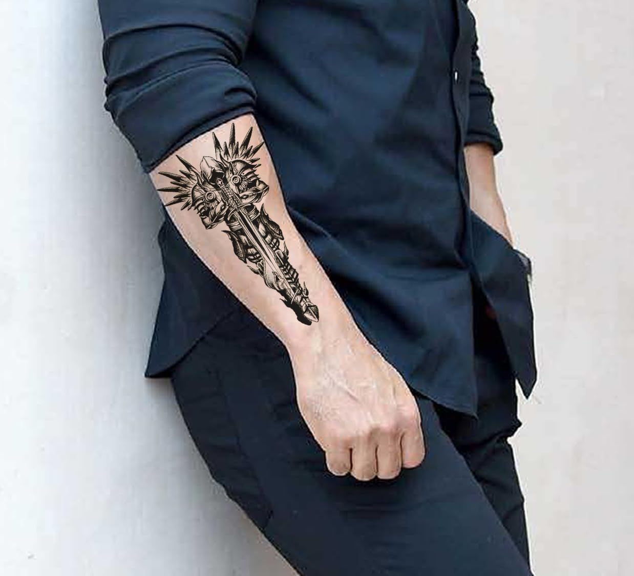 Waterproof Temporary Tattoo Stickers for Men & Women - 3D Realistic Flowers, Butterflies, Stars, Angels, Wolves & Armband Designs (21x12cm) | Perfect for Parties, Halloween Costumes & Fashion Accessories