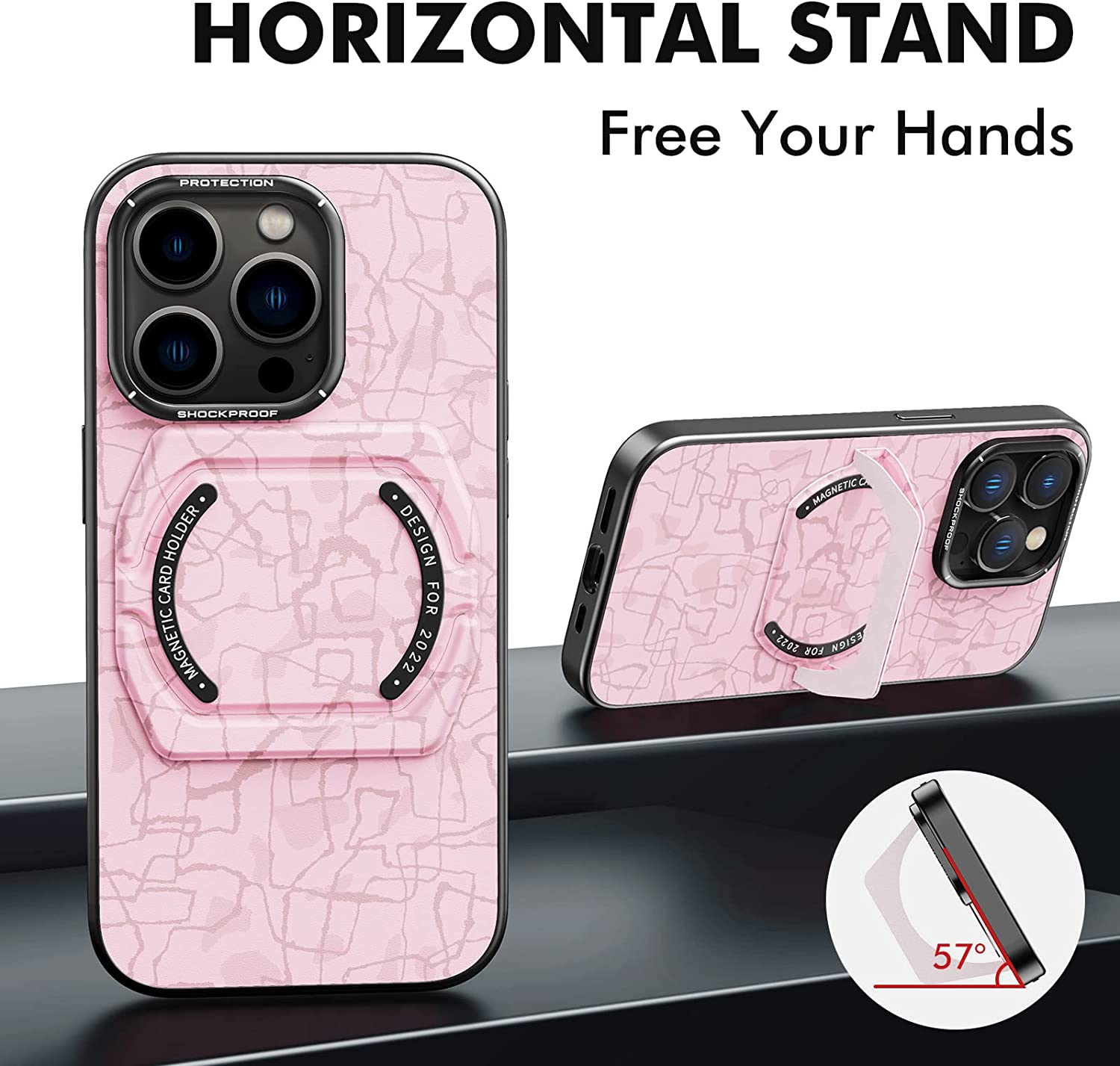 iPhone 14 Pro Case with MagSafe - Magnetic Kickstand Phone Cover | Shockproof Protective Case for Women in Pink | Perfect for Work, Travel & Everyday Use