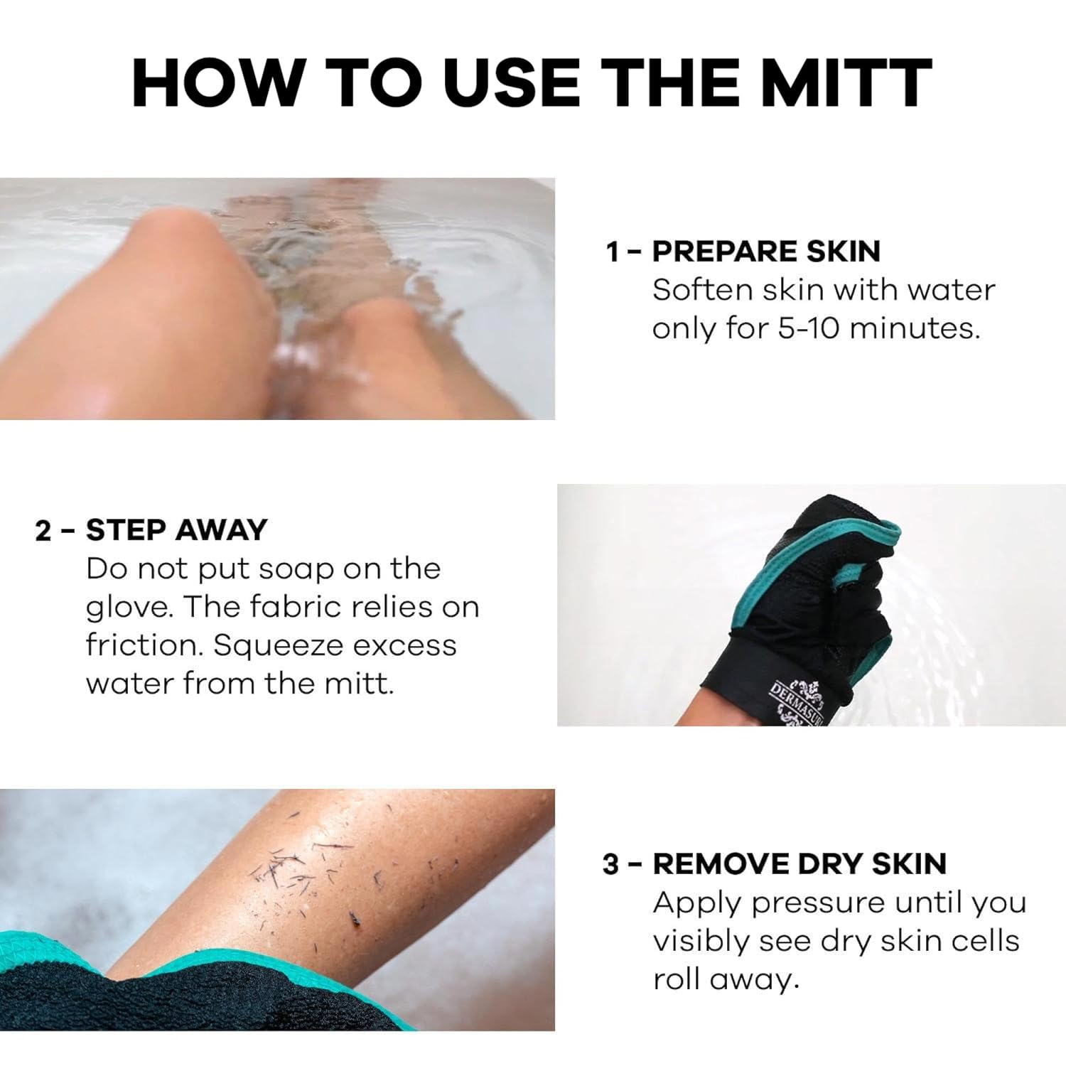 Dermasuri Exfoliating Glove - Korean Body Scrubber for Shower Skincare & Keratosis Pilaris Treatment
