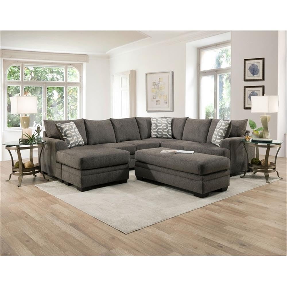 Franklin Storage Ottoman in Gray - Versatile Footrest, Seat & Storage Bench for Living Room, Bedroom & Office - Soft Gray Upholstered Furniture with Hidden Storage Compartment