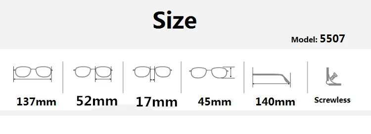 Aimee Unisex Full Rim Oval Double Bridge Titanium Eyeglasses 5507 - Lightweight Durable Frame for Men & Women - Perfect for Reading, Work & Fashion Accessories