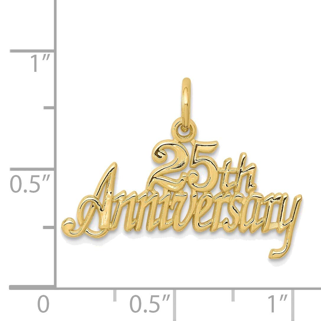 Bonyak 10K Yellow Gold 25th Anniversary Charm Jewelry - Perfect Gift for Wedding, Anniversary & Romantic Occasions