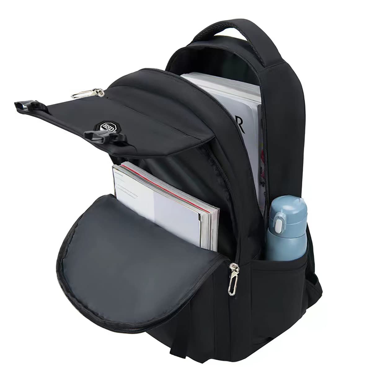 Unisex Black Backpack for Teens & Adults - 18 Inch School Backpack with 15.6